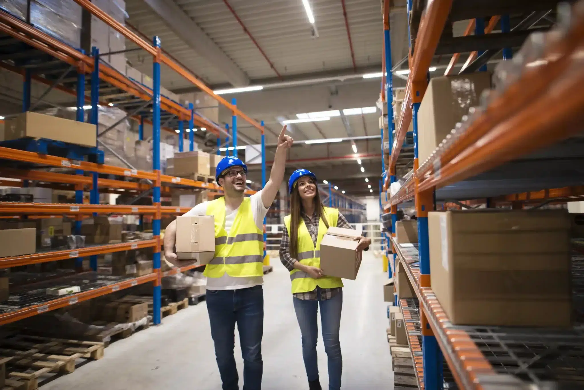 logisticians in a warehouse