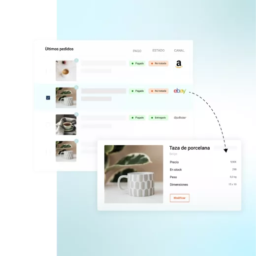 Gestiona tus existencias y pedidos